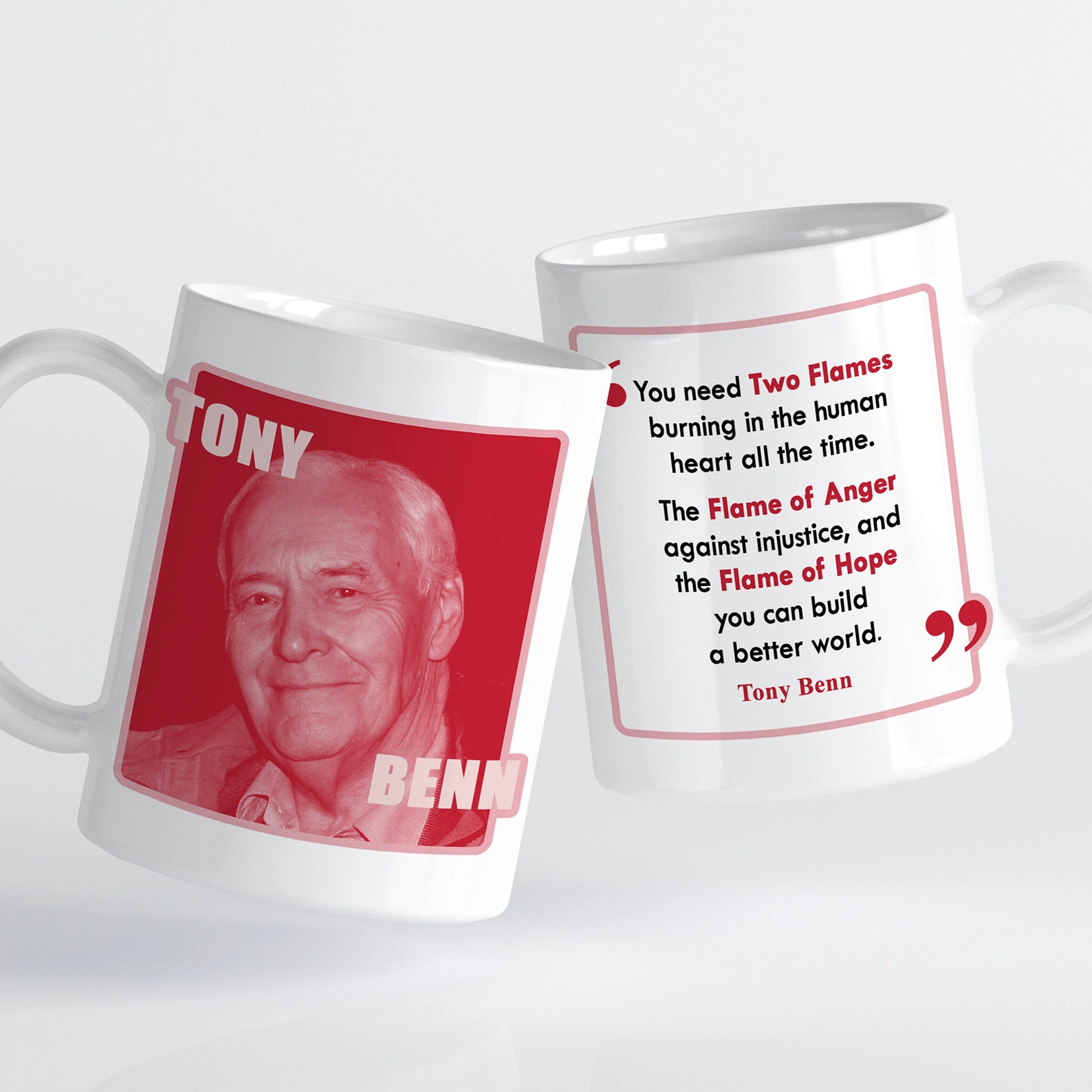 The Tony Benn Two Flames Mug