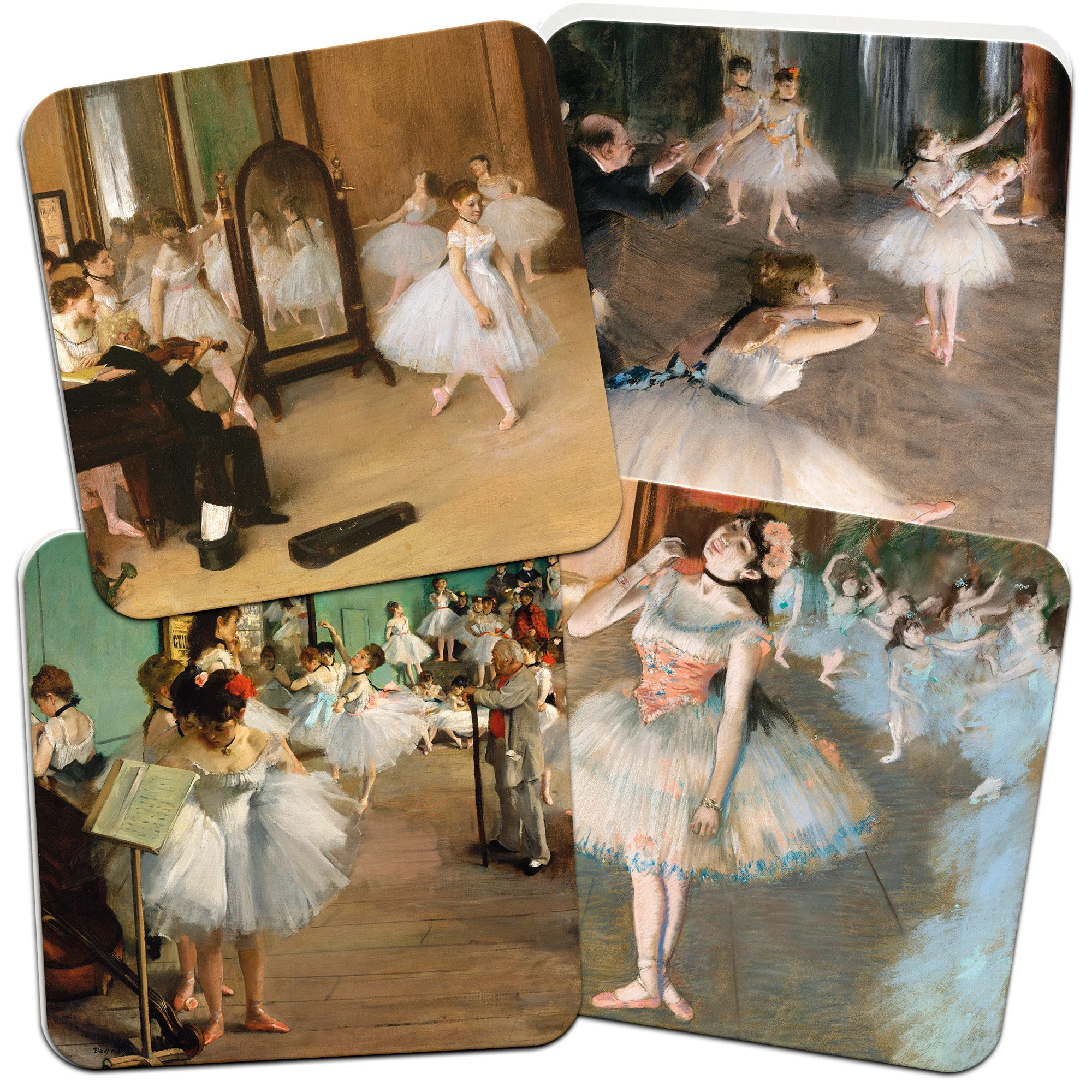 Edgar Degas Ballet Themed 95mm Square Cork Backed Coaster Set of 4