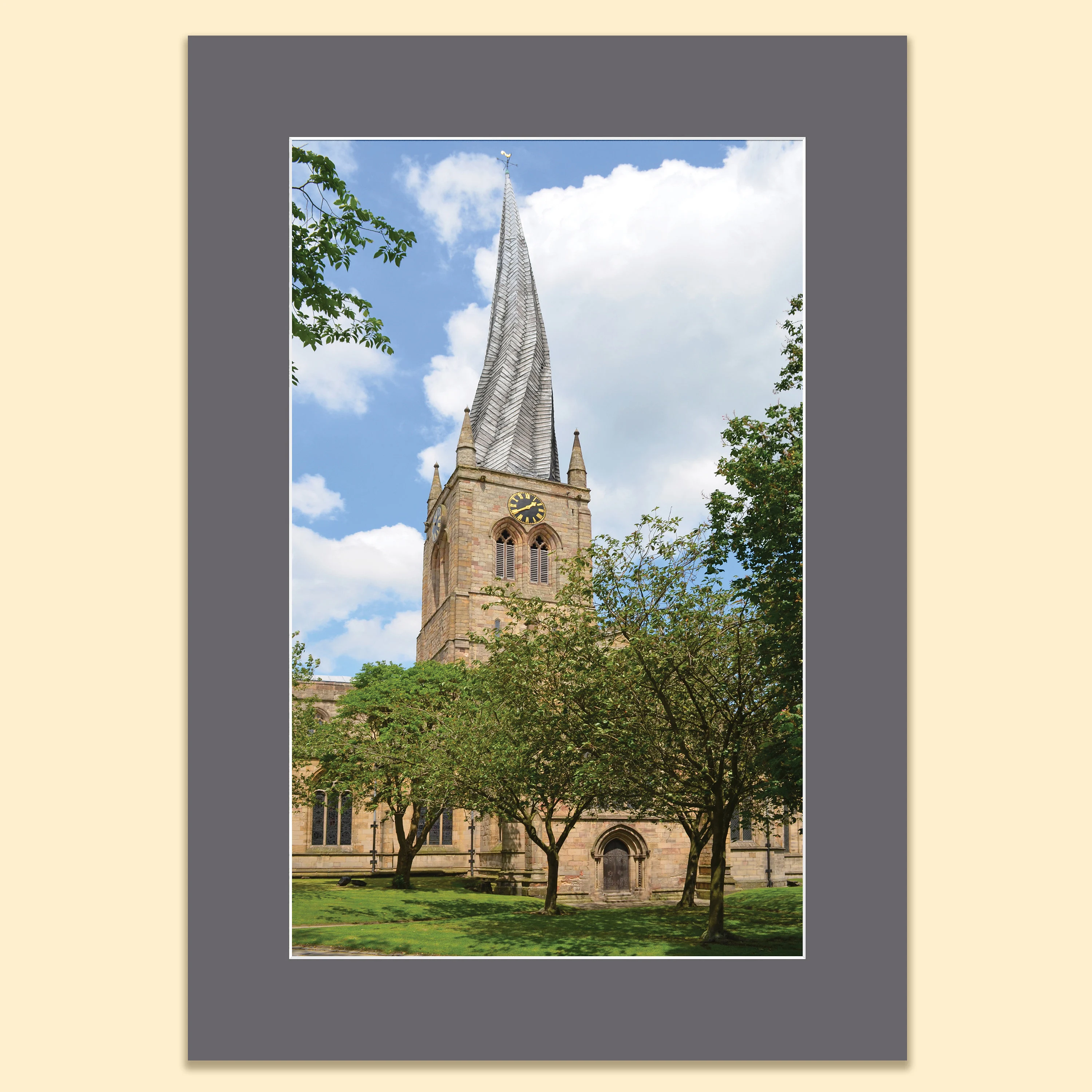 The Crooked Spire Chesterfield Mounted Print