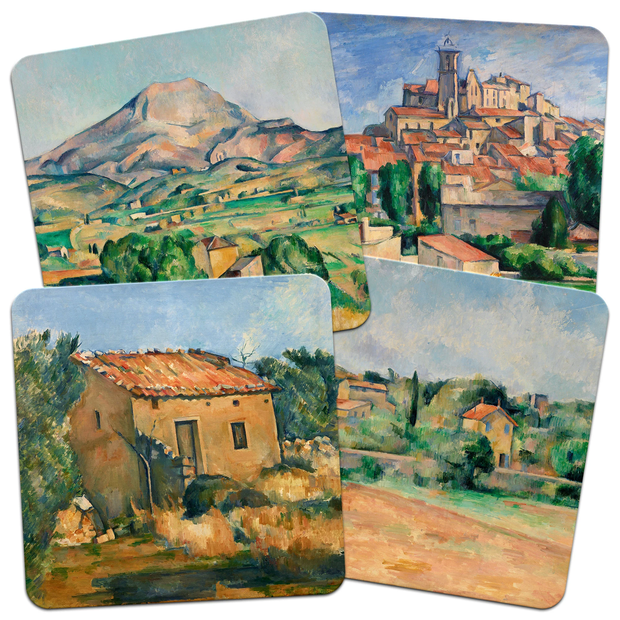 Paul Cézanne 95mm Square Cork Backed Coaster Set of 4