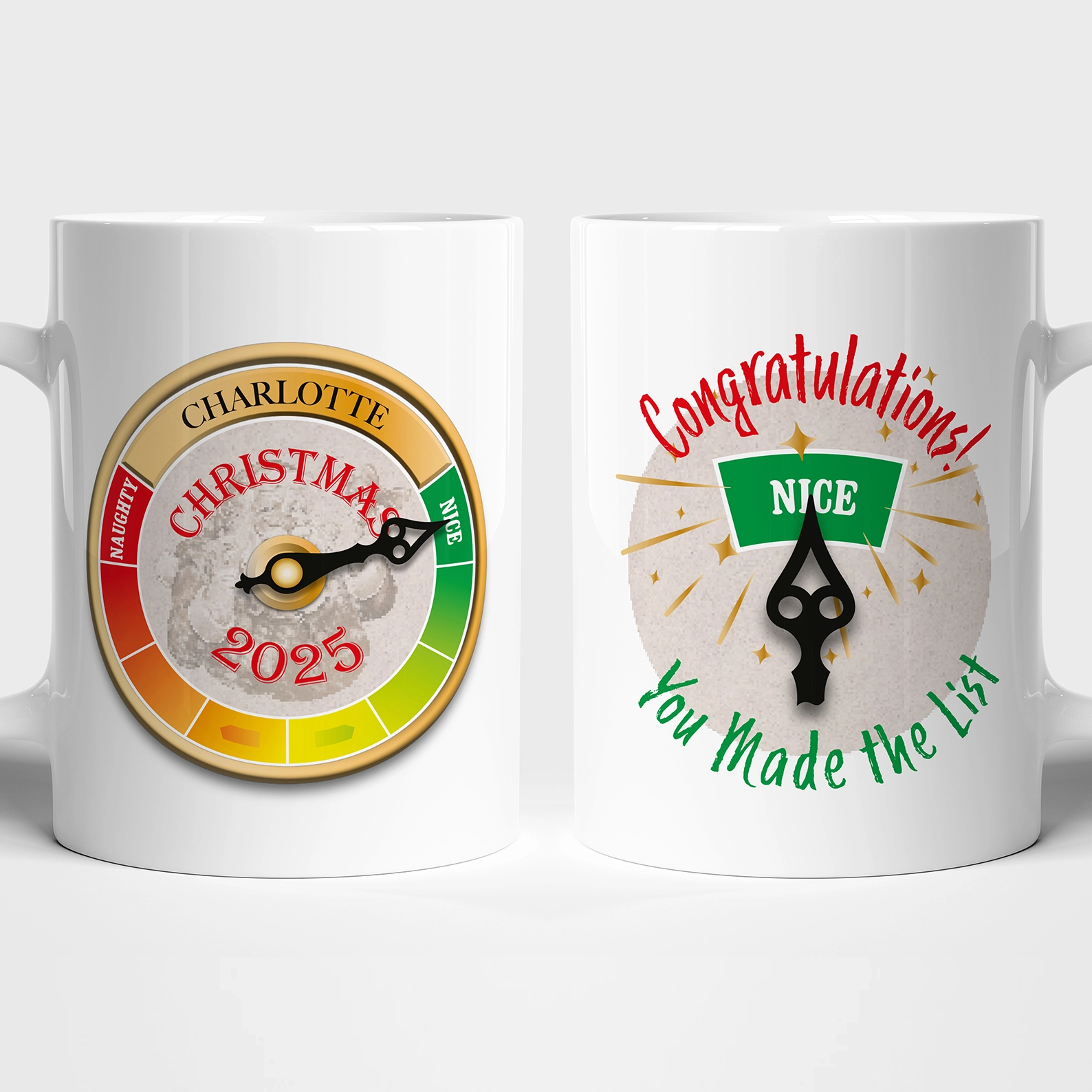 Personalised Naughty or Nice List Christmas MugNice