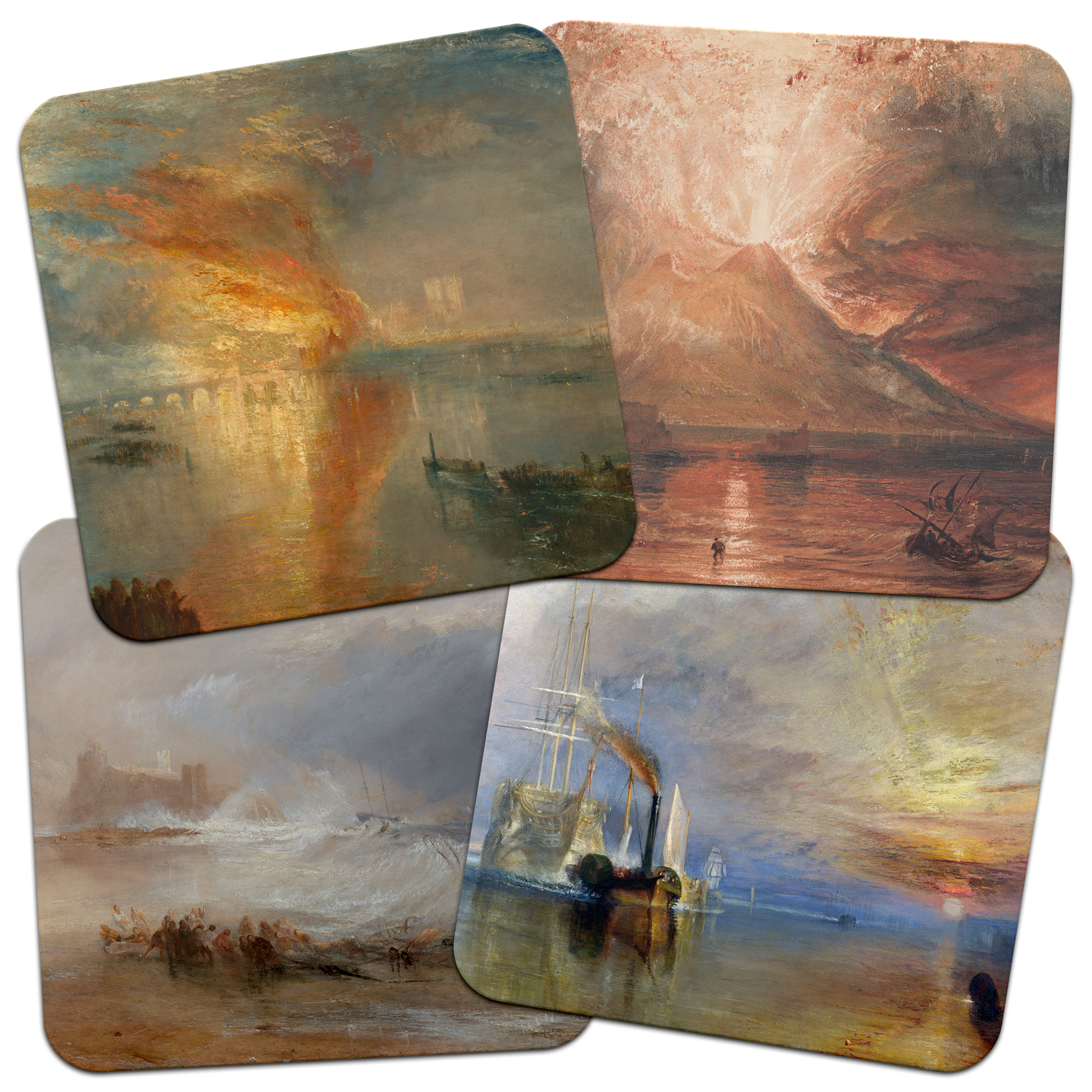 JMW Turner 95mm Square Cork Backed Coaster Set of 4 (Series 1)