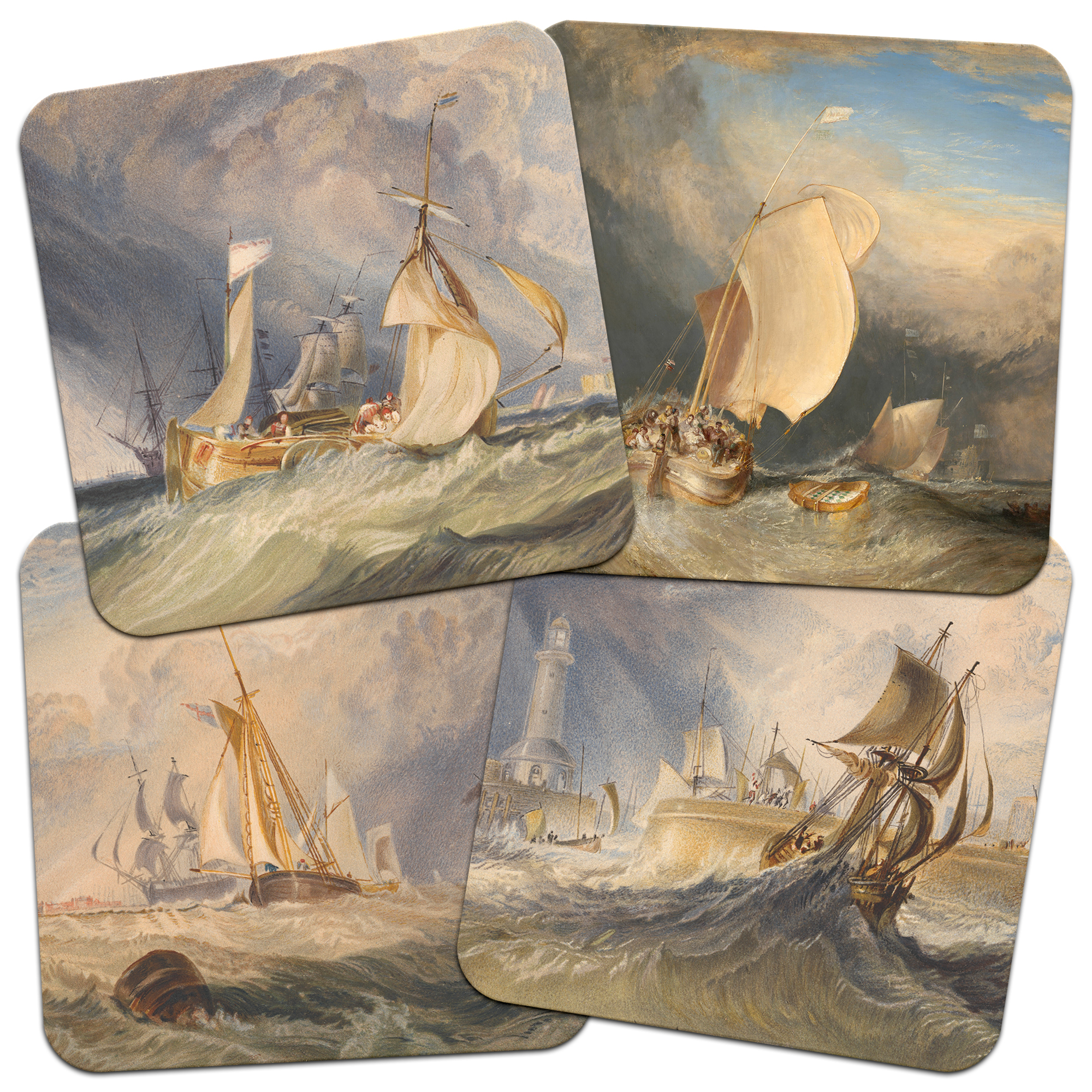 JMW Turner 95mm Square Cork Backed Coaster Set of 4 (Series 2)