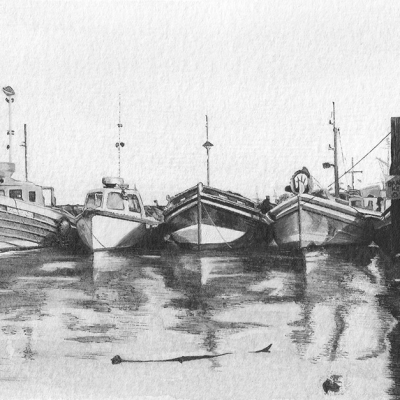'Scarboorough Harbour' original watercolour © Steve Poole